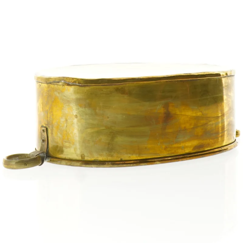 Messingbakke med ringhåndtag (str. 26 x 17 x 9 cm)