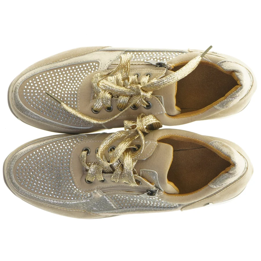 Gyldne sneakers med glitter (str. 38)