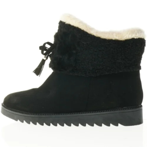 Sort vinterstøvle med for (str. 39)