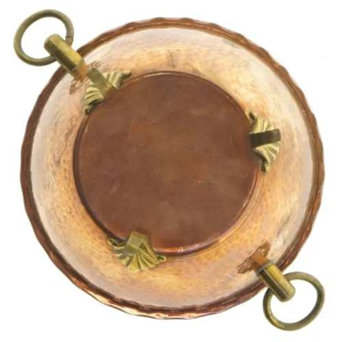 Vintage kobberkar med håndtag (str. 14 x 9 cm)