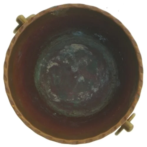 Vintage kobberkar med håndtag (str. 14 x 9 cm)
