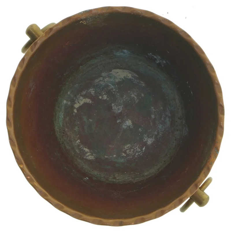 Vintage kobberkar med håndtag (str. 14 x 9 cm)