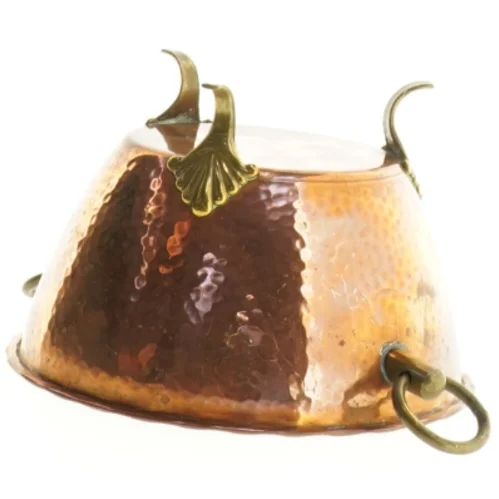 Vintage kobberkar med håndtag (str. 14 x 9 cm)