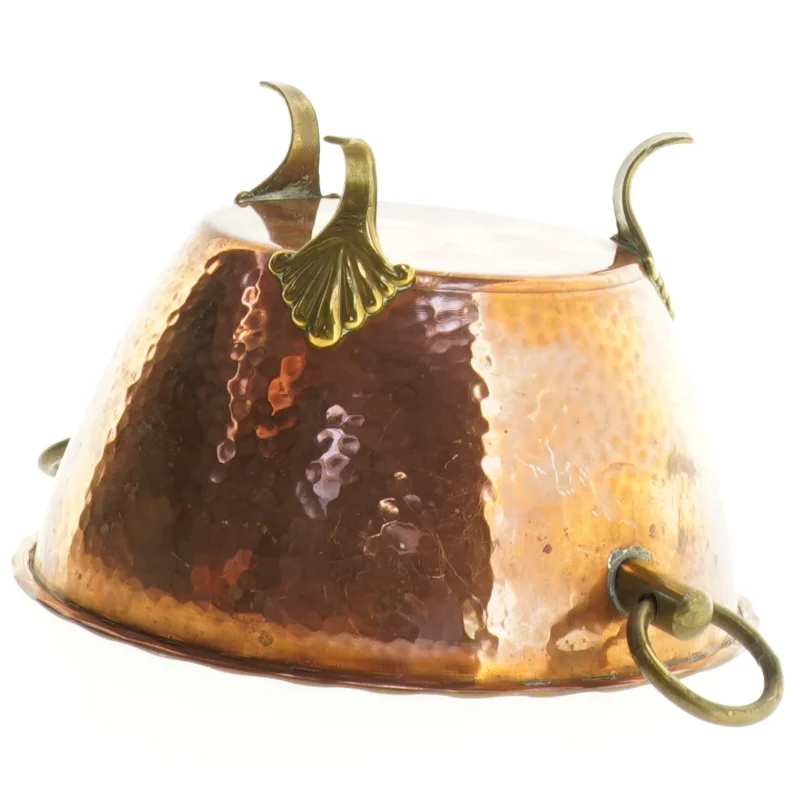 Vintage kobberkar med håndtag (str. 14 x 9 cm)