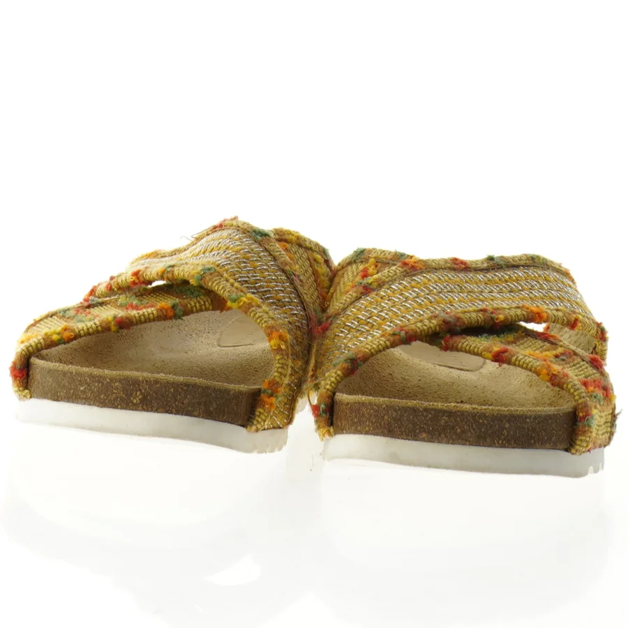 Farverige stof sandaler fra Unmade (str. 37)