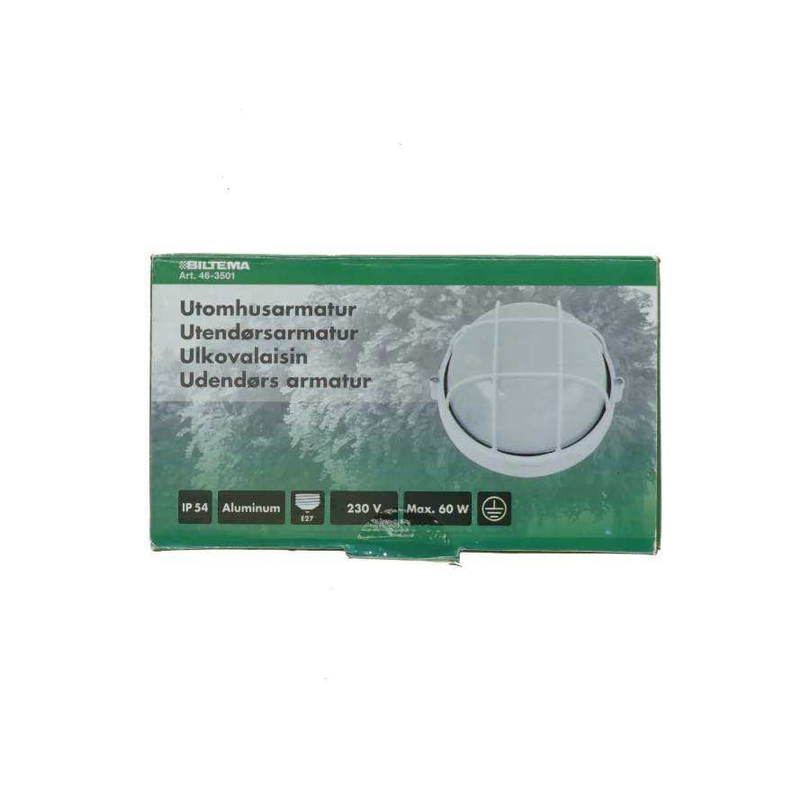 Udendørs væglampe fra Biltema (str. 18 x 18 cm)