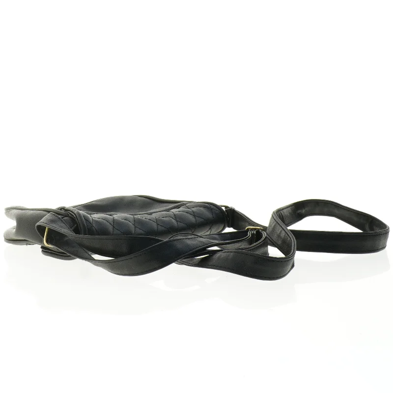 Sort quiltet skuldertaske (str. 21 x 16 cm)