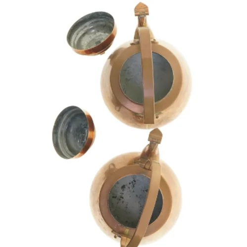 Antik kobbertekedel, 2 stk (str. 19 x 19 x 15 cm)
