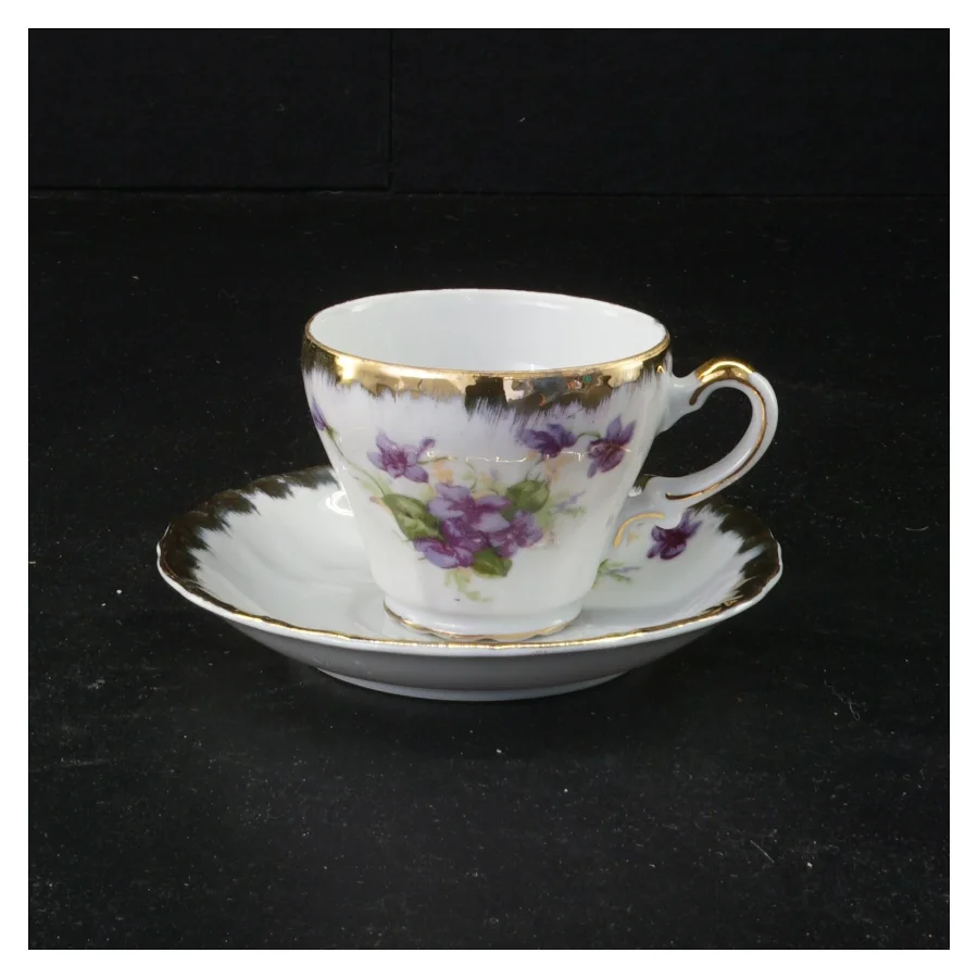 Vintage tekop med underkop fra Lucky (str. 11 x 7 cm)