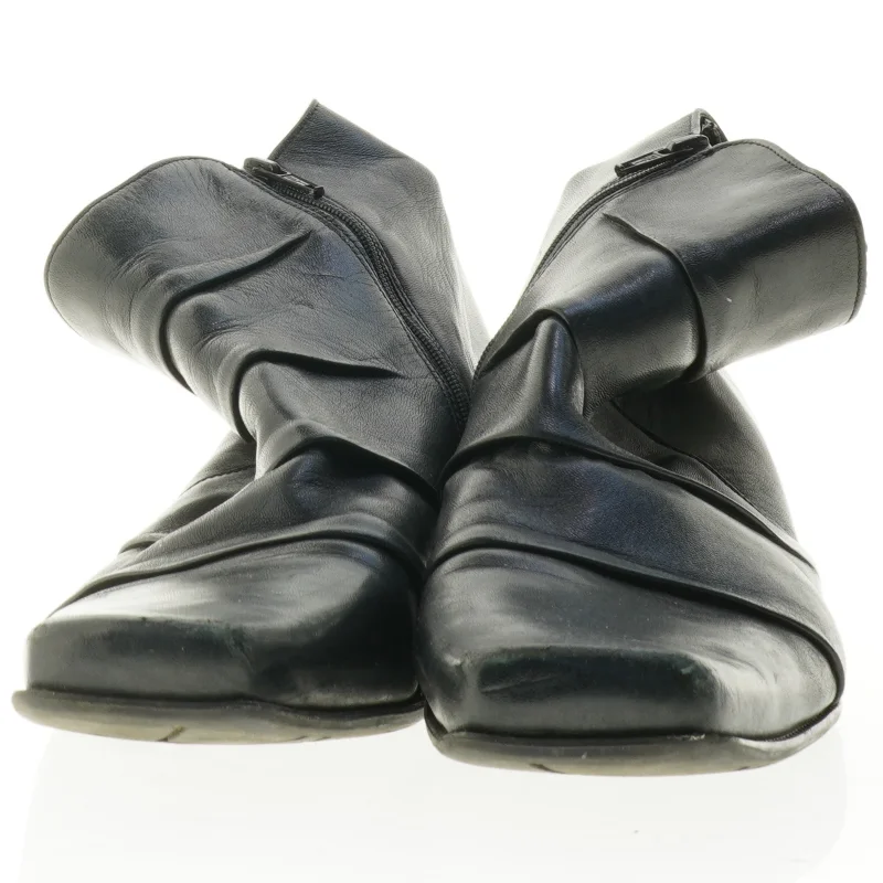 Sorte ankelstøvler i læder (str. 9)