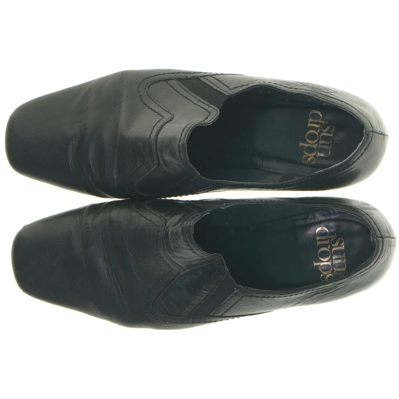 Sorte lædersko til kvinder (str. 38)