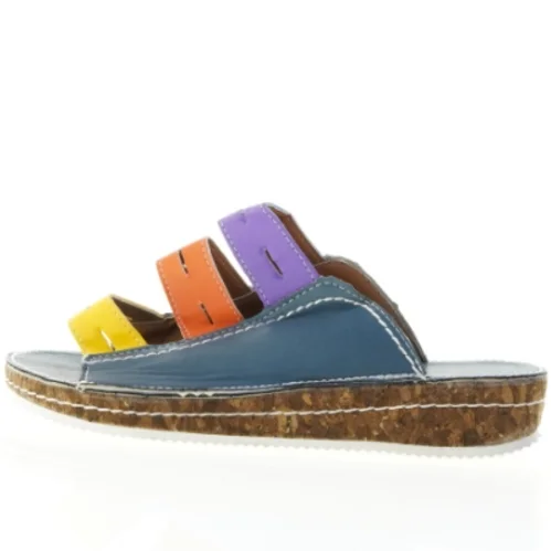 Farverige lædersandaler (str. 25 cm)