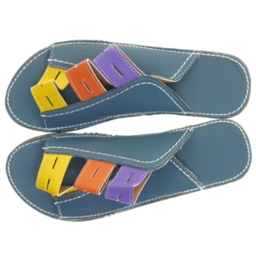 Farverige lædersandaler (str. 25 cm)