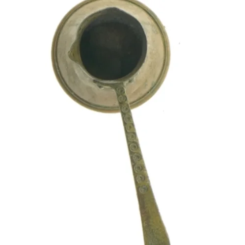 Gammel messing kande på hank (str. 6 x sx cm)