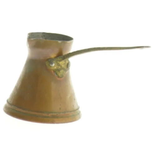 Gammel messing kande på hank (str. 6 x sx cm)