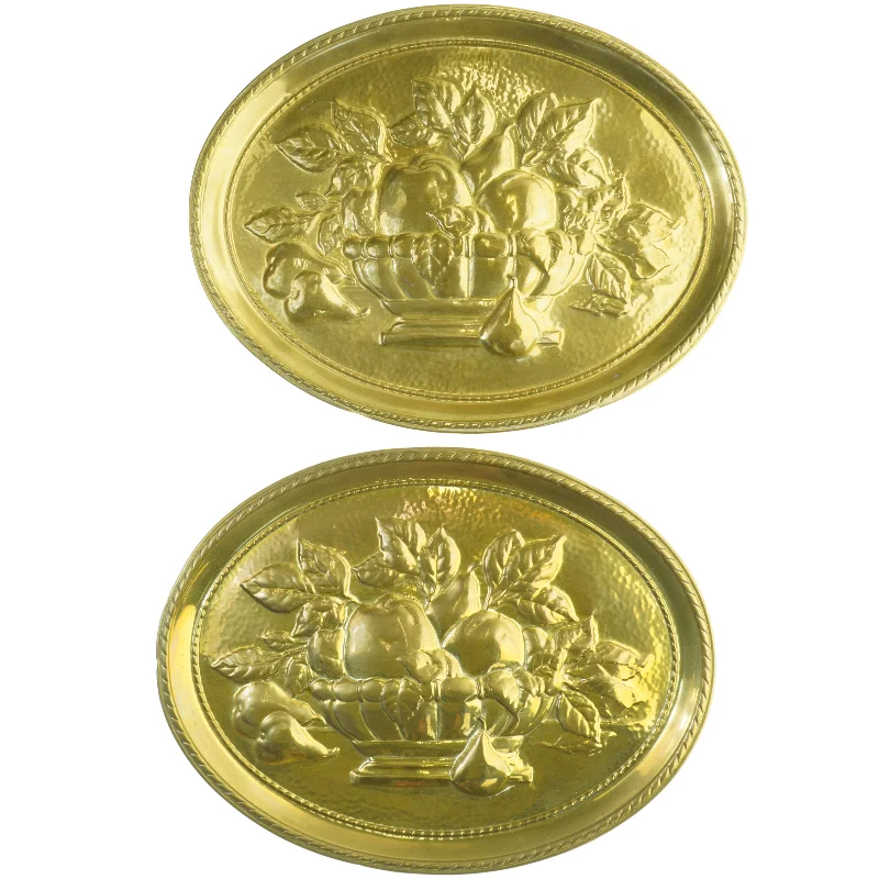 Dekorative metal platter til ophæng (str. 47 x 36 cm)