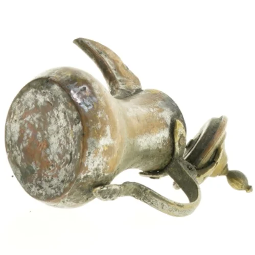 Antik kobberkande med låg (str. 16 x 10 x 17 cm)