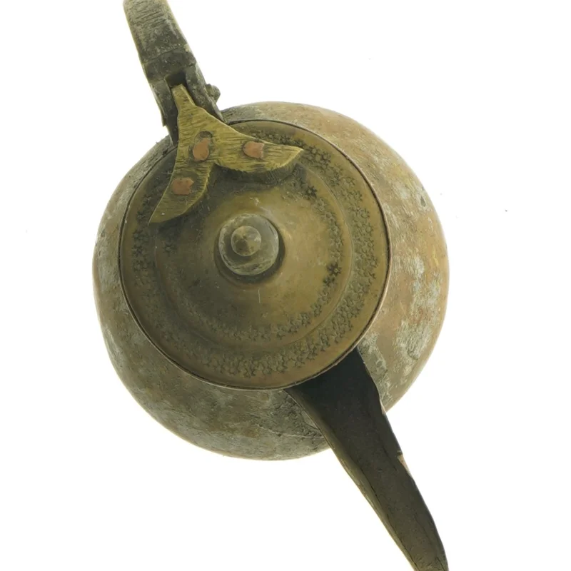 Antik kobberkande med låg (str. 16 x 10 x 17 cm)