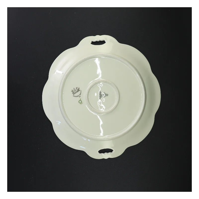 Porcelænsfad med gul blomsterdekoration fra Bavaria (str. 29 x 27 cm)