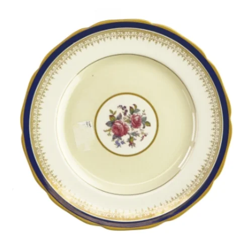 Tallerken med blå- og guldkant fra Johnson Bros