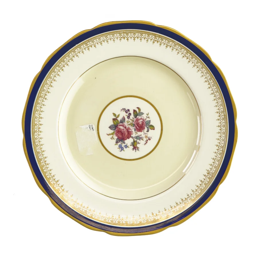 Tallerken med blå- og guldkant fra Johnson Bros
