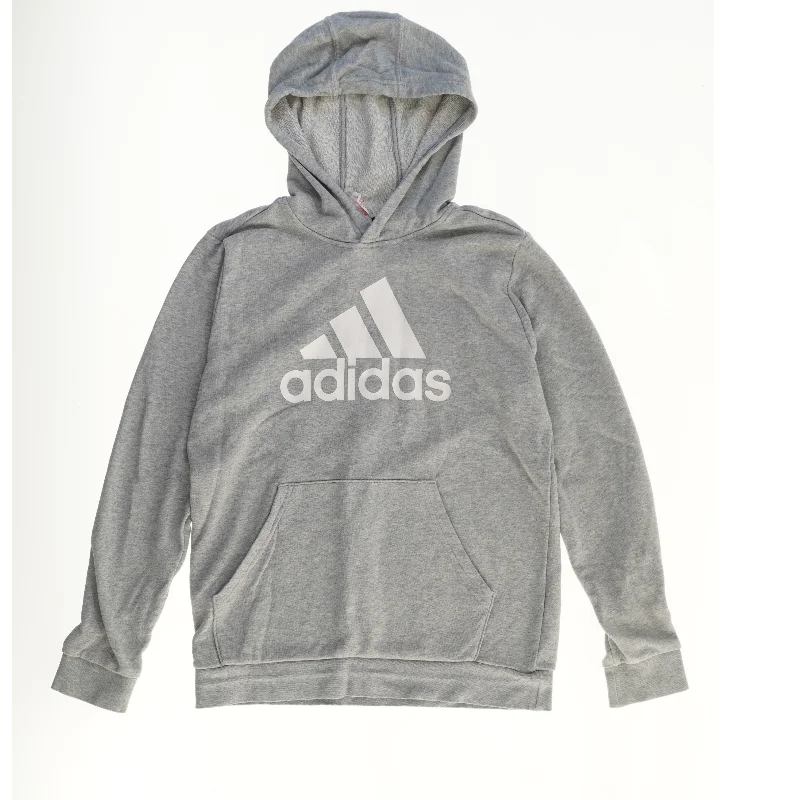 Grå hættetrøje med logo fra Adidas (str. 158)