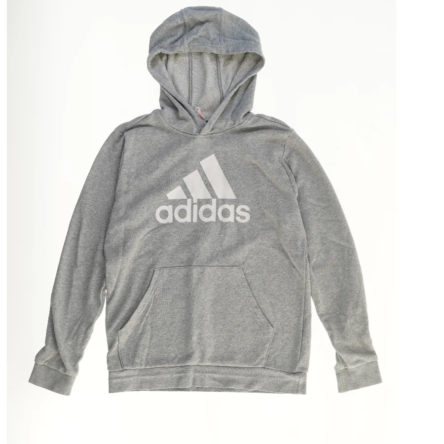 Grå hættetrøje med logo fra Adidas (str. 158)