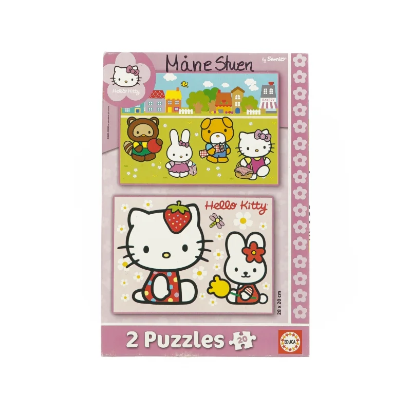 2 puslespil med 20 brikker fra Hello Kitty