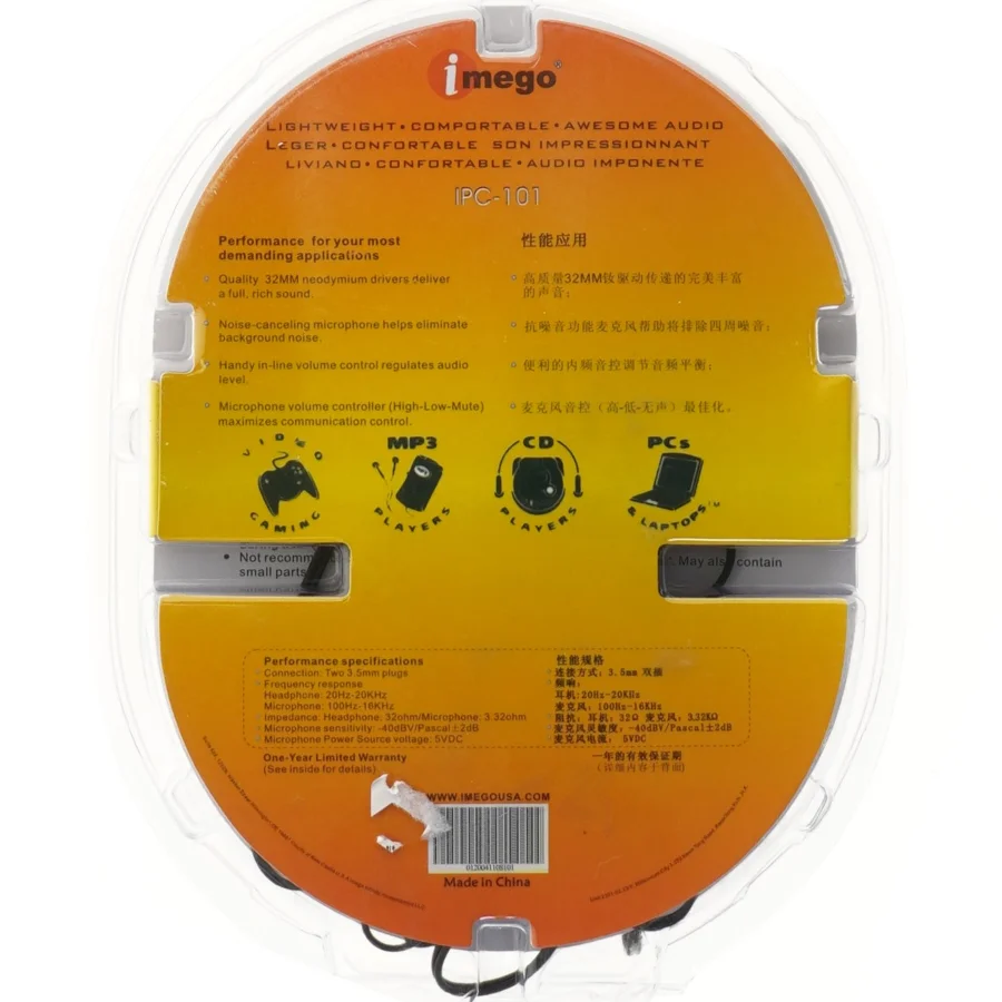 Imego IPC-101 headsets med mikrofon fra Imego