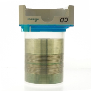 CD Medier i opbevaringsboks fra MediaRange (str. 23x20 cm) med knap til levering af 1 af gangen