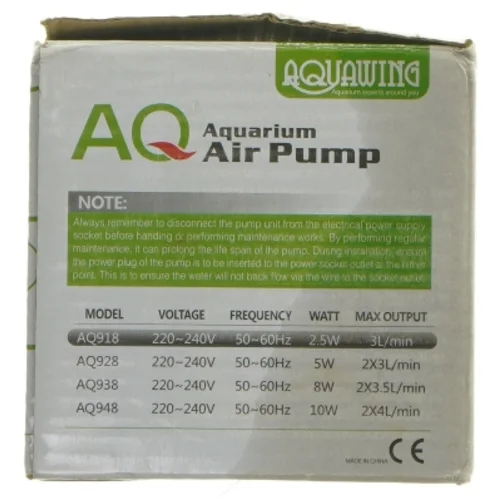Aquarium luft pumpe fra Aquawing (str. 11x8,5 cm)