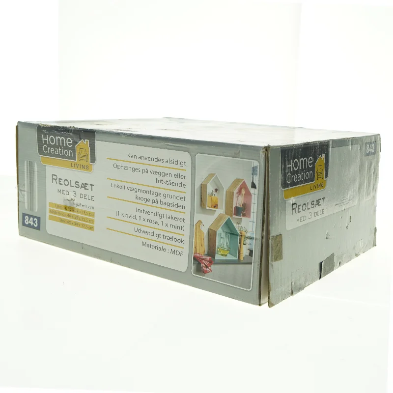 Reolsæt med 3 dele fra Home Creation (str. 25 x 24 x 13,5 cm 40 x 29 x 15,5 cm 45 x 34 x 17,5 cm)