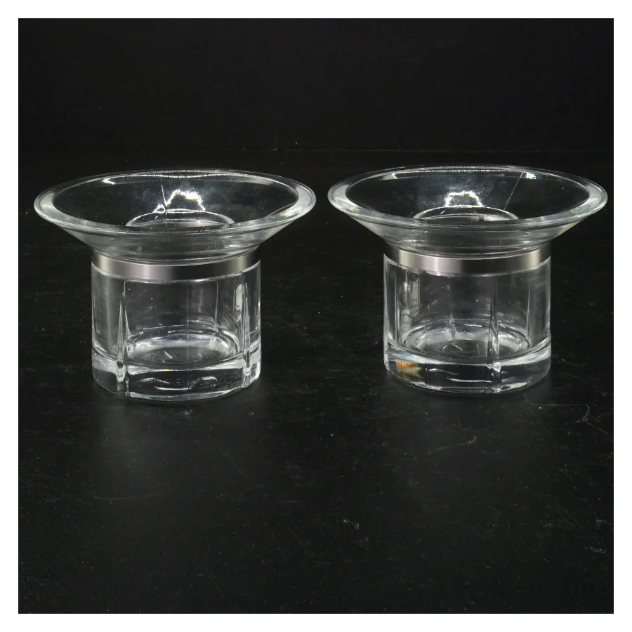 Gennemsigtige glaslysestager fra Rosendahl (str. Ø 10,5 cm 7 cm)