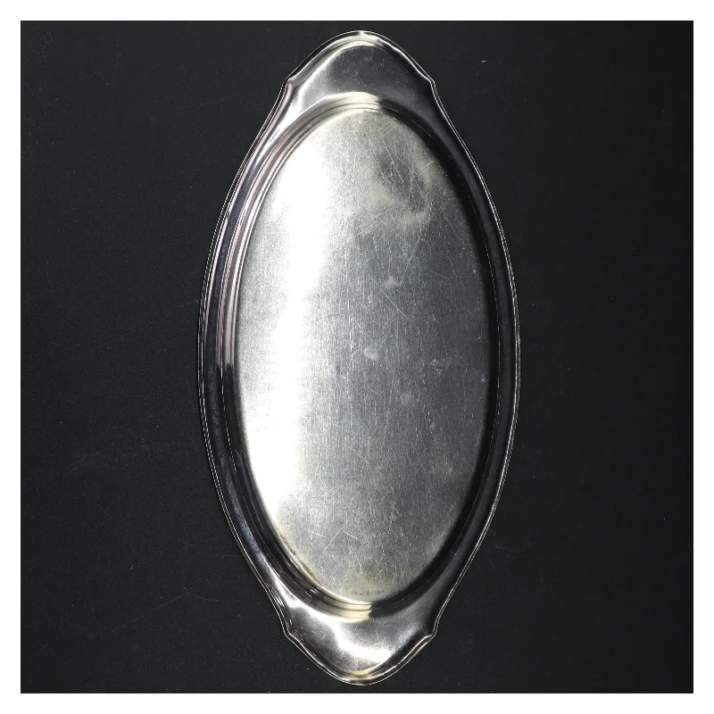 Sølvfarvet serveringsfad (str. 31 cm)