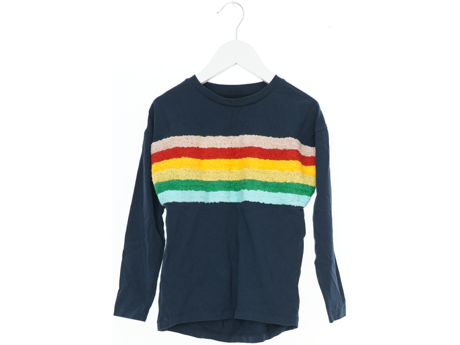Langærmet T-Shirt med Regnbue Striber fra Name It (str. 128)