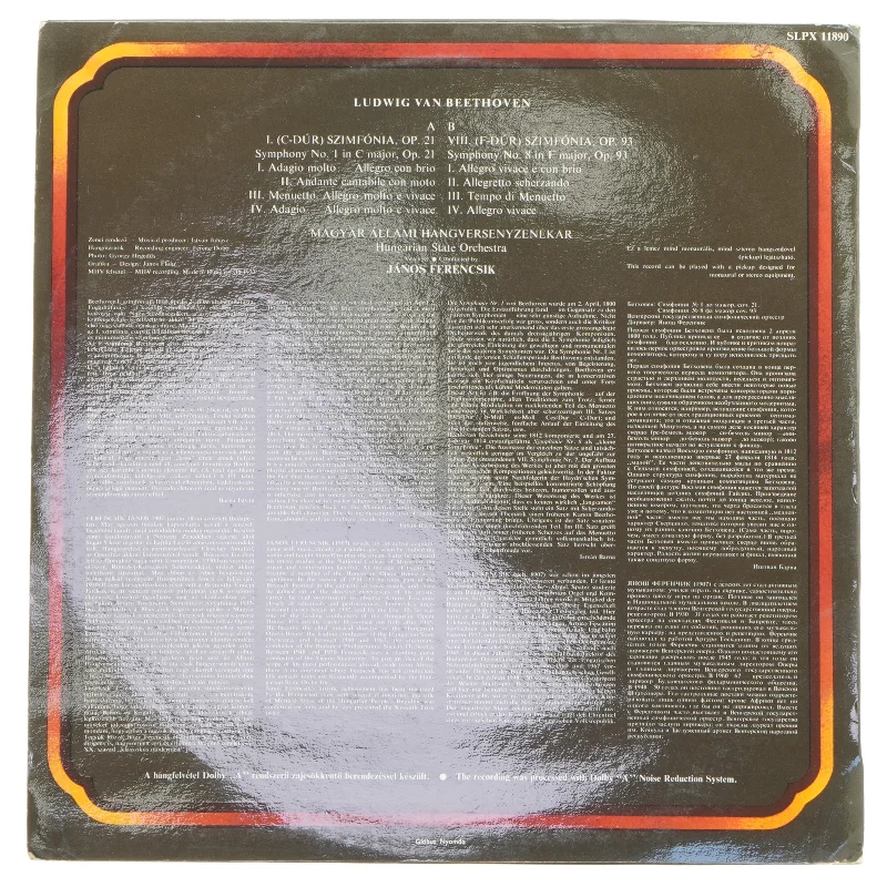 Ludwig Van Beethoven symfonier 1-8 LP fra Hungaroton