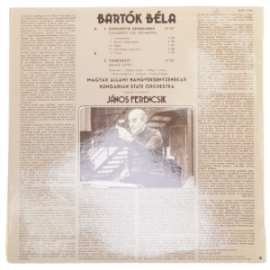 Bartók Béla: Concerto, Dance Suite LP fra Hungaroton