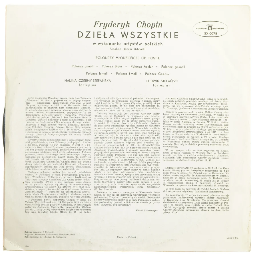 Chopin vinylplade fra Muza