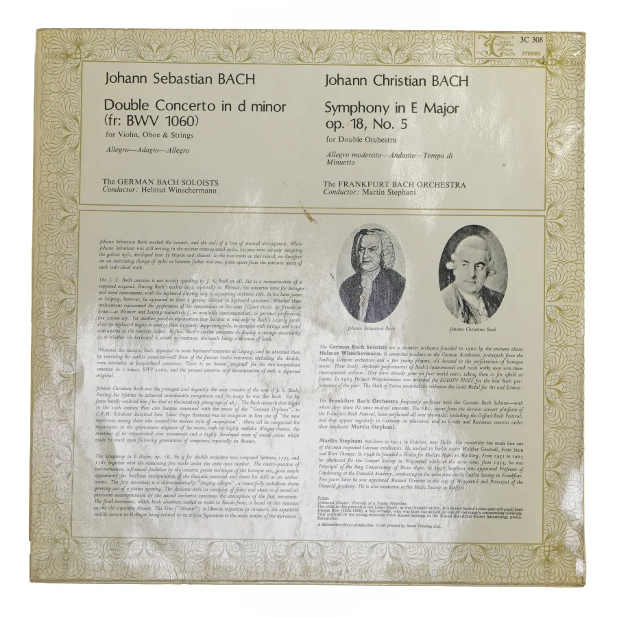 Bach dobbeltkoncert vinylplade