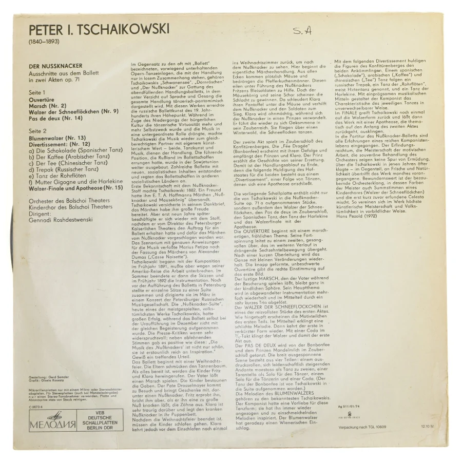 LP Der Nußknacker, Tschaikowski fra Eterna