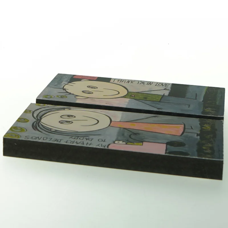 Dekorative malerier på plader (str. 20 x 10 cm)