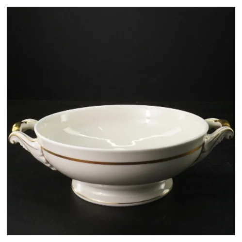 Porcelæns suppe terrin med låg og håndtag fra KPM (str. 21,5 cm i diameter)