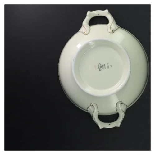 Porcelæns suppe terrin med låg og håndtag fra KPM (str. 21,5 cm i diameter)