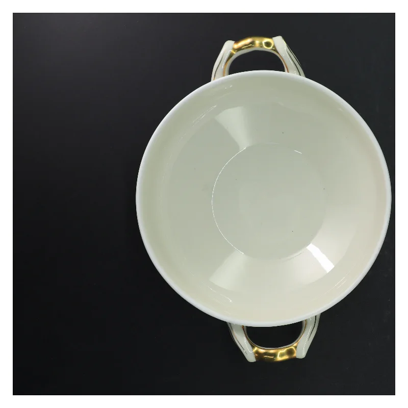 Porcelæns suppe terrin med låg og håndtag fra KPM (str. 21,5 cm i diameter)
