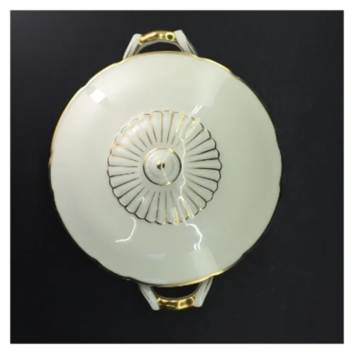 Porcelæns suppe terrin med låg og håndtag fra KPM (str. 21,5 cm i diameter)