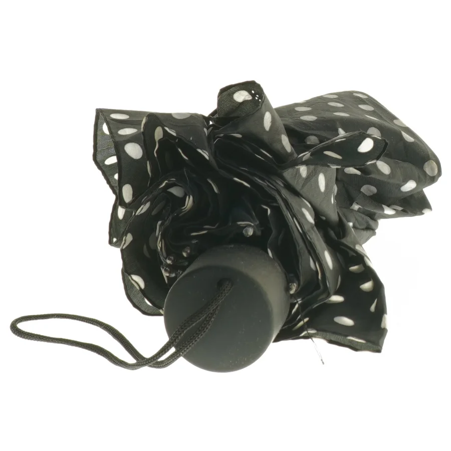 Foldbar paraply med polkaprikker