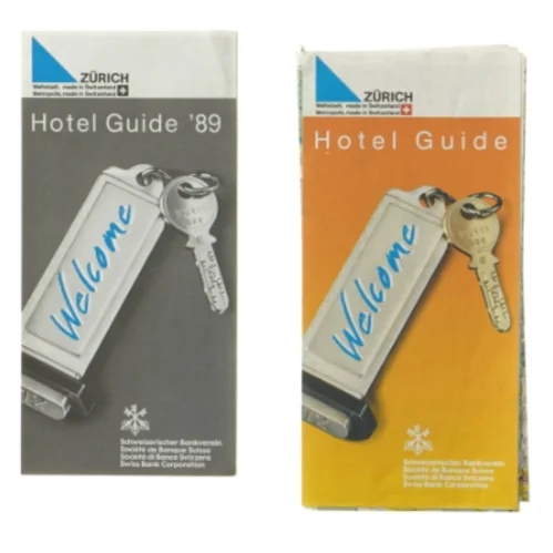 Zürich rejseguides og bykort fra 1989