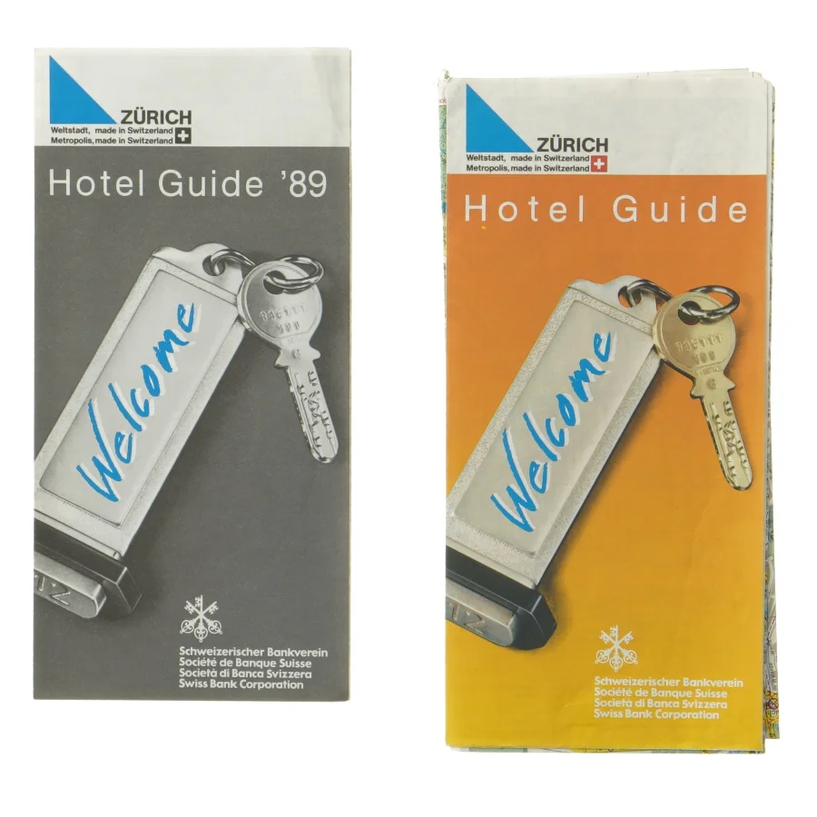 Zürich rejseguides og bykort fra 1989