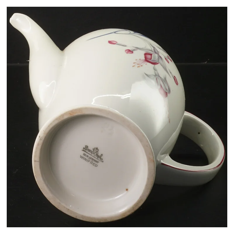 Porcelæns tekande med blomstermotiv fra Rosenthal (str. 20 cm)