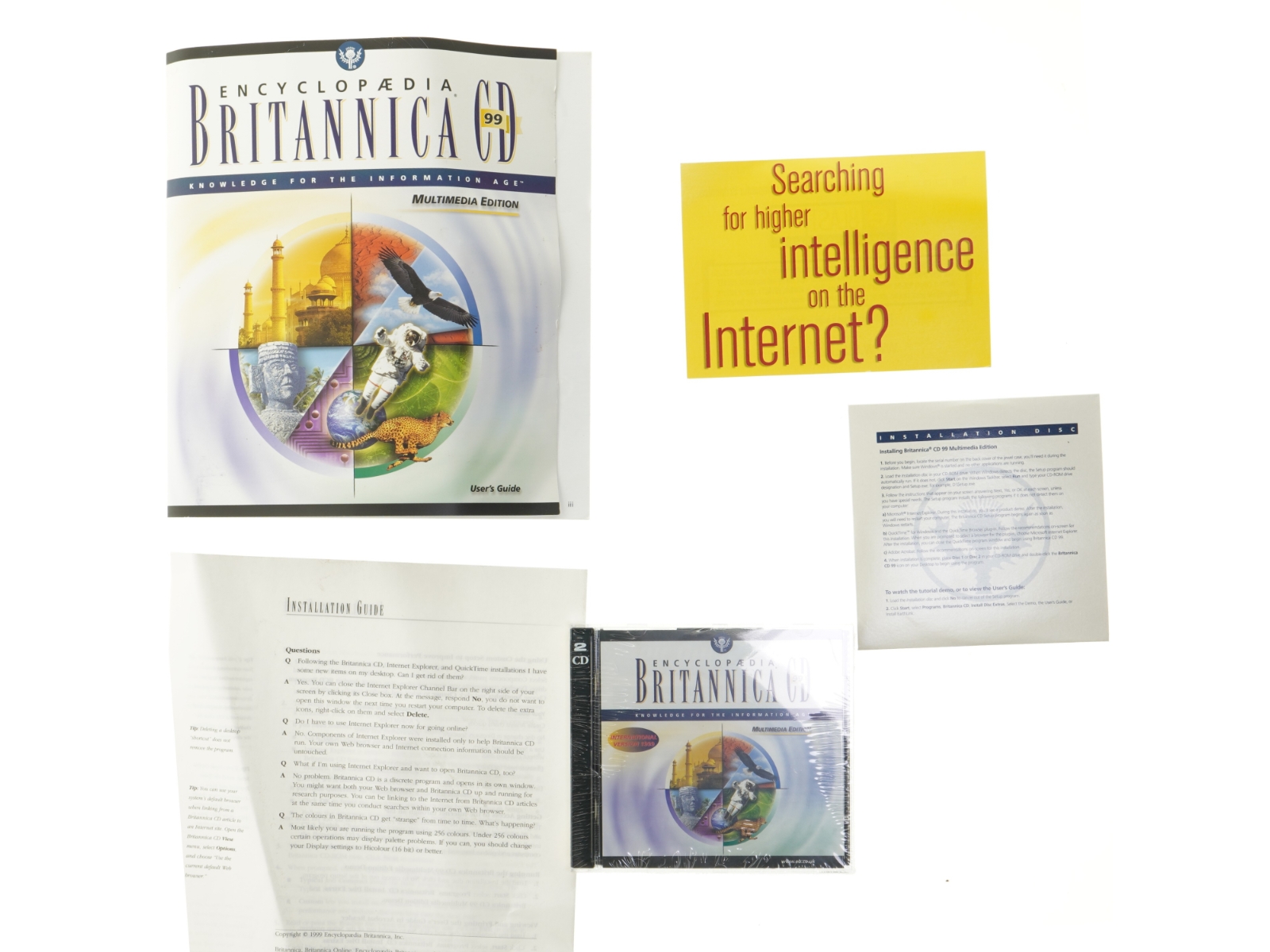 Encyclopedia Britannica cd-rom og brochurer